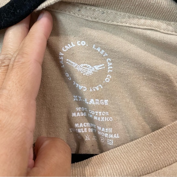 Last Call Co. No Worries Grim Reaper Graphic T-Shirt Tan Size XXL - Picture 5 of 7